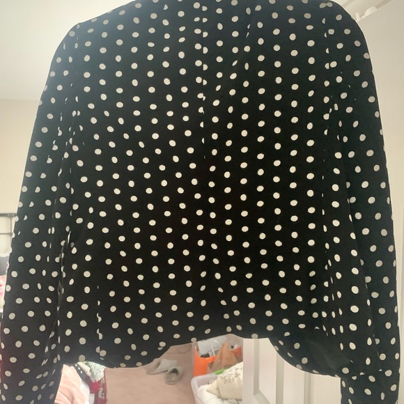 BLACK AND WHITE POLKA DOT BLAZER - Picture 2 of 4